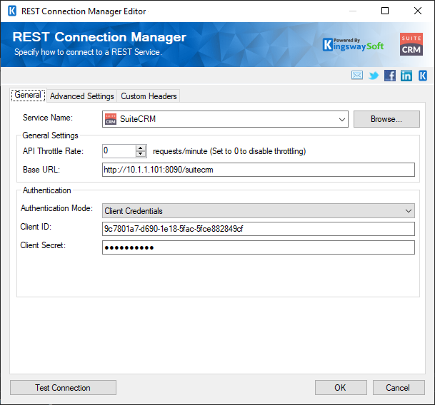 SSIS SuiteCRM Connection Manager